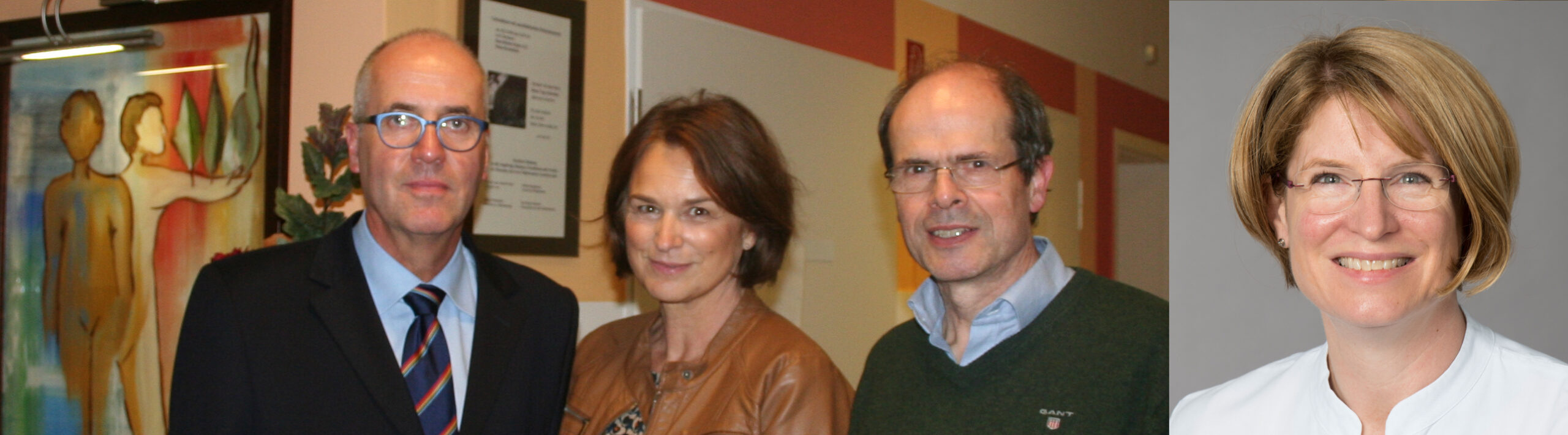 Der Stiftungsrat (v.l.n.r.): Bernhard Nellessen (Fernsehdirektor SWR i.R., Kommunikationsberater), Susanne Conrad (ZDF-Moderatorin, Autorin), Prof. Dr. med. Martin Weber (ehemaliger Leiter der Abteilung für Palliativmedizin der Universitätsmedizin Mainz, Vertreter der Stifter), Dr. med. Ulrike Reinholz, Kommissarische Leitung der Abteilung für Palliativmedizin der Universitätsmedizin Mainz